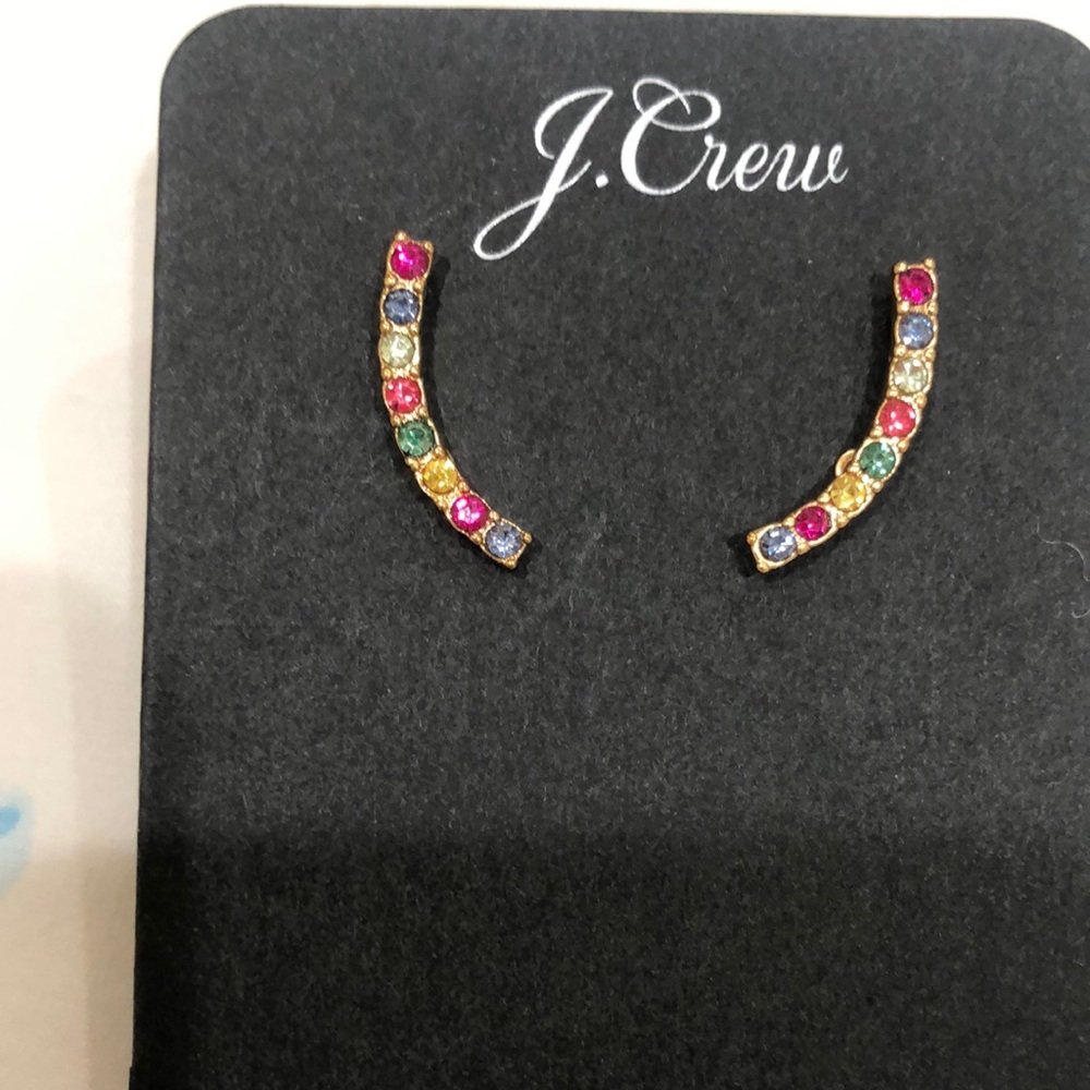 NWT, J Crew Multicolor stone earrings.